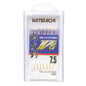 カツイチ（KATSUICHI） 3本錨サカ針付V5 7組入（ハリス30cm付） 7.5号