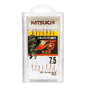 カツイチ（KATSUICHI） 3本錨サカ針付V8 7組入（ハリス30cm付） 7.5号
