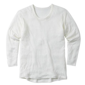 【クリックでお店のこの商品のページへ】ムッシュ(MUSSHU)温衣長袖メンズUネックTシャツ(9分丈)