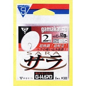 がまかつ（Gamakatsu） Gハード サラ 糸付60cm 2号-0.25 グレー
