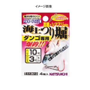 カツイチ（KATSUICHI） WIN-1海上つり堀ダンゴ専用 鈎11／ハリス4 赤