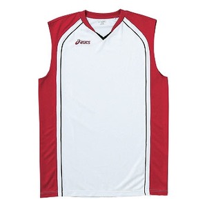 アシックス（asics） XB1350 ゲームシャツ Men's L 0124（ホワイト×ストロングレッド×ブラック）