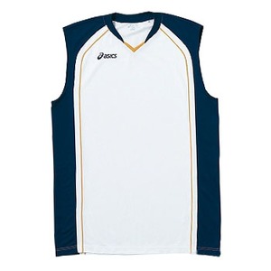 アシックス（asics） XB1350 ゲームシャツ Men's O 0150（ホワイト×ネイビー×ゴールド）