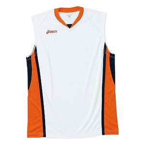 アシックス（asics） XB1351 ゲームシャツ M 0120（ホワイト×オレンジ×ネイビ-）