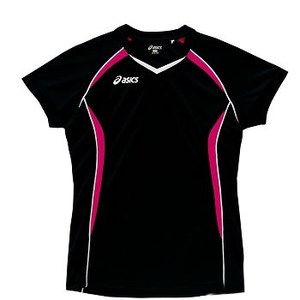 アシックス（asics） XW1307 ゲームシャツHS Women's XO 9017（ブラック×ベリーピンク）