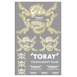 東レインターナショナル（TORAY） ドラゴンステッカー MIX ゴールド×ホワイト