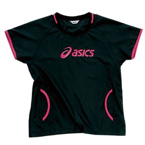 アシックス（asics） XWW700 ウォームアップシャツHS Women's L 9017（ブラック×ベリーピンク）