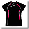 XW1307 ゲームシャツHS Women's O 9017（ブラック×ベリーピンク）