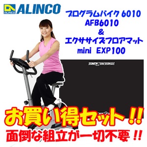 【クリックで詳細表示】ALINCO(アルインコ)アルインコ プログラムバイクAFB6010×エクササイズフロアマット mini EXP100 セット