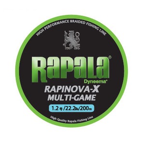 Rapala(ラパラ) ラピノヴァ・エックス マルチゲーム ２００ｍ １．２号／２２ｌｂ ライムグリーン RLX200M12LG