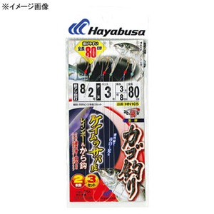 ハヤブサ(Hayabusa) ケイムラサバ皮レインボー＆から鈎８０ｃｍ２本鈎 鈎６／ハリス１．５ 金 HN105