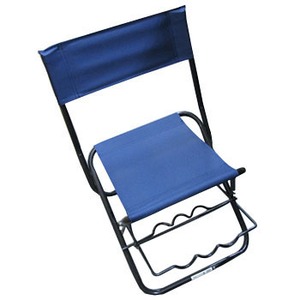 ベイシックジャパン 竿掛け付きパイプ椅子 中 ブルー BF-20047