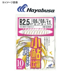 ハヤブサ(Hayabusa) 小鮎仕掛 ツイストスキンパール １０本鈎 鈎３／ハリス０．６ 白x金 C314