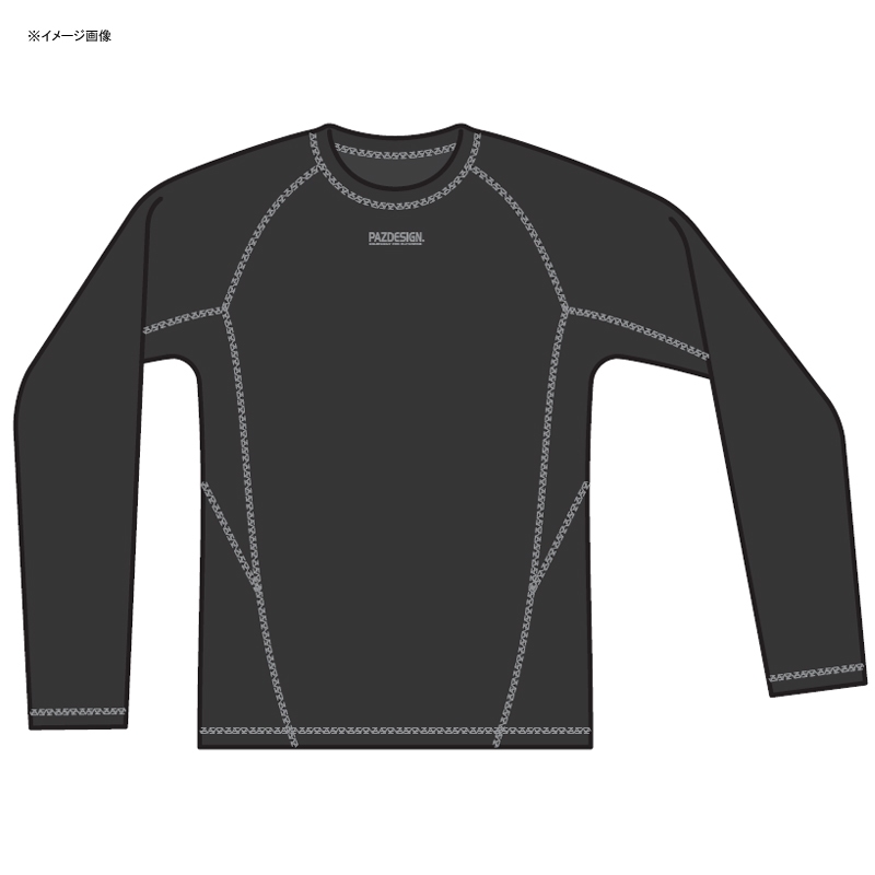 パズデザイン ストレッチウォームアンダーシャツ Ｌ ブラック×グレー SCR-012