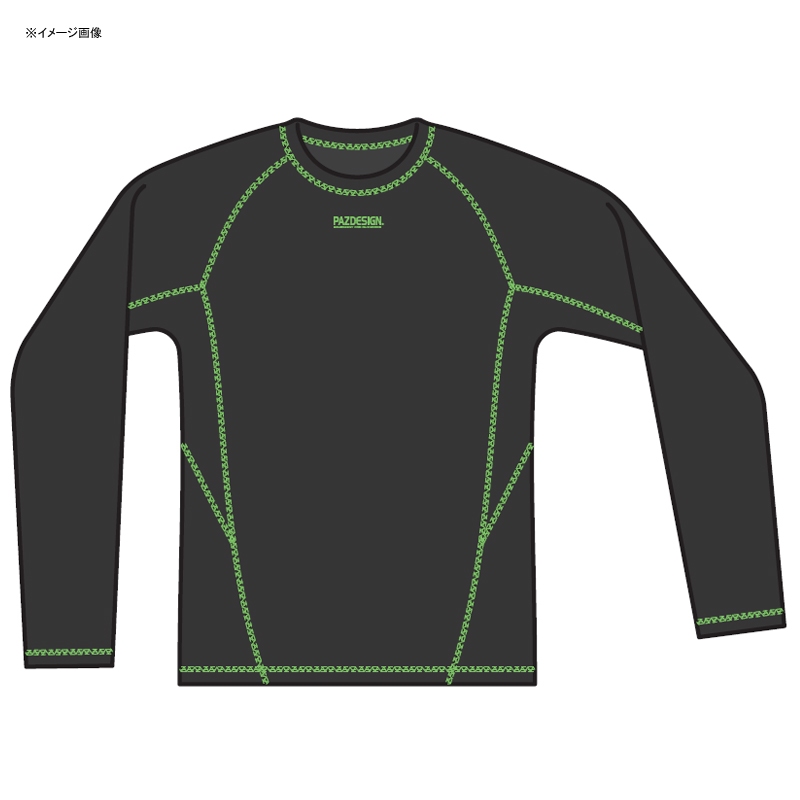 パズデザイン ストレッチウォームアンダーシャツ Ｌ ブラック×グリーン SCR-012