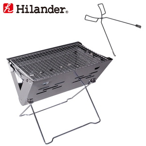 Hilander(ハイランダー) コンパクトグリル＋薪ばさみ【お得な２点セット】 HCA2031HCA2034