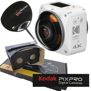 【クリックで詳細表示】Kodak PIXPRO(コダック ピクスプロ)【数量限定お買得】4KVR360 簡易VRグラス付きオリジナルセット